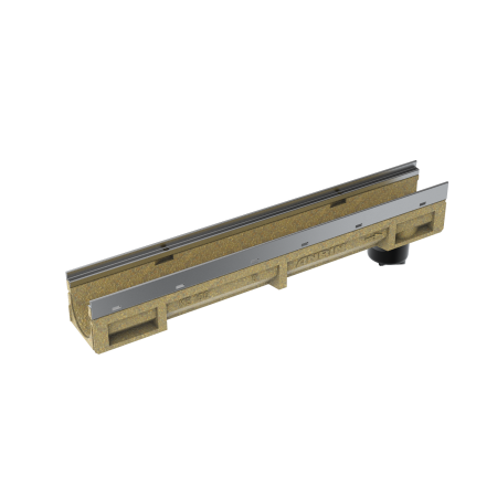 KE-100 Канал, H=150 mm, поц. ст., L=1000 mm, с щуц с клапа, No. 0RV