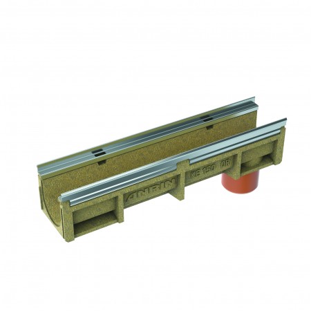 KE-150 Канал, H=220 mm, поц. ст., L=1000 mm,с вертикален щуц Ø 160, No. 0R KE-150 Канал, H=220 mm, поц. ст., L=1000 mm,с вертикален щуц Ø 160, No. 0R