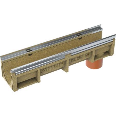 KE-150 Канал, H=270 mm, поц. ст., L=1000 mm,с вертикален щуц Ø 160, No. 010R KE-150 Канал, H=270 mm, поц. ст., L=1000 mm,с вертикален щуц Ø 160, No. 010R