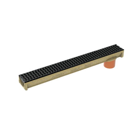 SELF MINI Канал, H=60 mm, с щуц Ø 110, L=1000 mm, решетка, B125, полиамидна, Oval Grip с напречни отвори SELF MINI Канал, H=60 mm, с щуц Ø 110, L=1000 mm, решетка, B125, полиамидна, Oval Grip с напречни отвори
