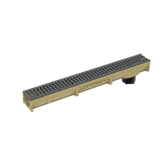 SELF 100 SMART Канал, H=101 mm, с щуц с клапа, L=1000 mm, решетка, B125, чугун, Oval Grip с напречни отвори