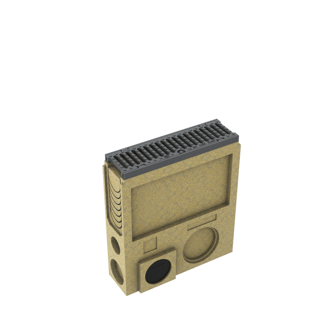 SolidBlock 100  Утайник, H=585 mm, L=650 mm, решетка, F900, чугун, Oval Grip с напречни отвори