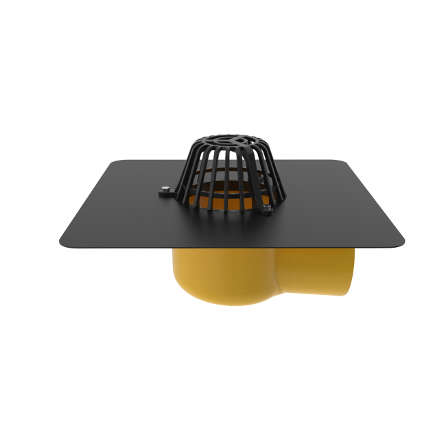 EcoDrain Tech Bit Воронка за тераса хоризонтална PU с интегрирана пола от битум D 75